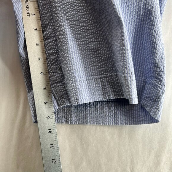 Chatham Chino Company Seersucker Short Mens 38 Lightweight Summer Striped Blue - Picture 9 of 11